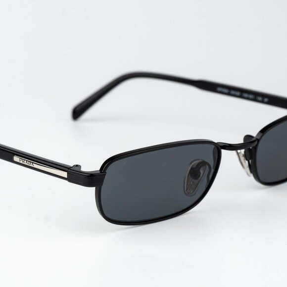 Prada Men Sunglasses Black Grey Polarized Rectangle PRB54S 1AB5Z1 NEW AUTHENTIC - Picture 6 of 12